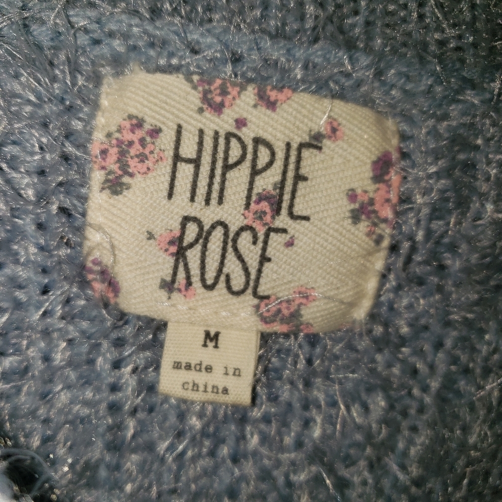 Hippie Rose misses sz m Cozy Sweater Gray fuzzy So Soft - Picture 3 of 3